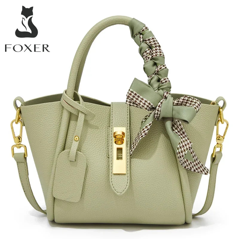 FOXER Women Small Handbag Fashion Shoulder Crossbody Bag Lady Split Leather