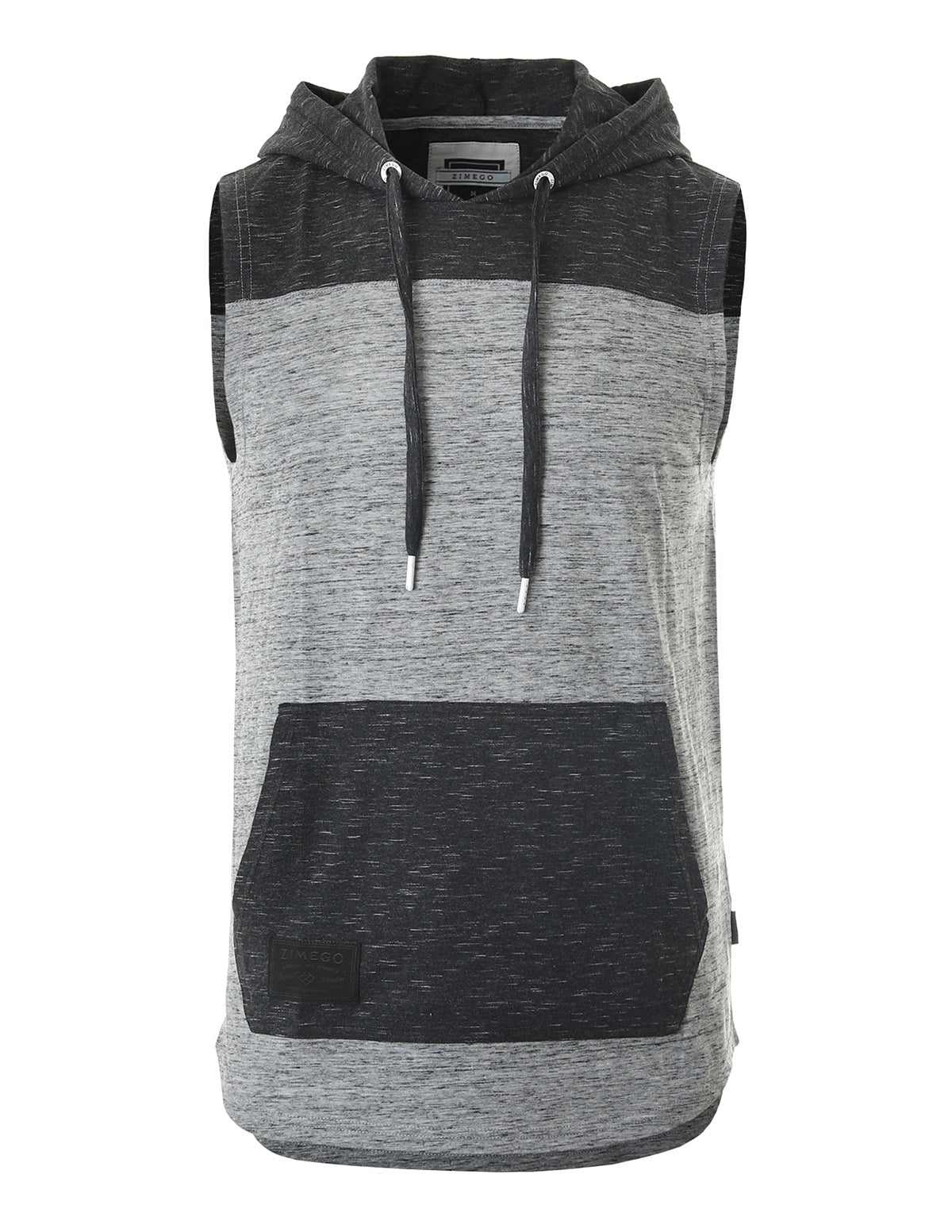 ZIMEGO Men's Pullover Kangaroo Pocket Workout Hooded Tank