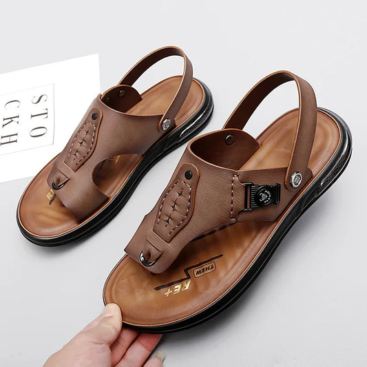 2022 Latest Sandals Designs for Men High Quality Leather Slippers Slide Sandals