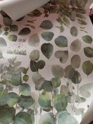 Green Wall Sticker Eucalyptus Leaves Stickers for Living Room Bedroom Bathroom