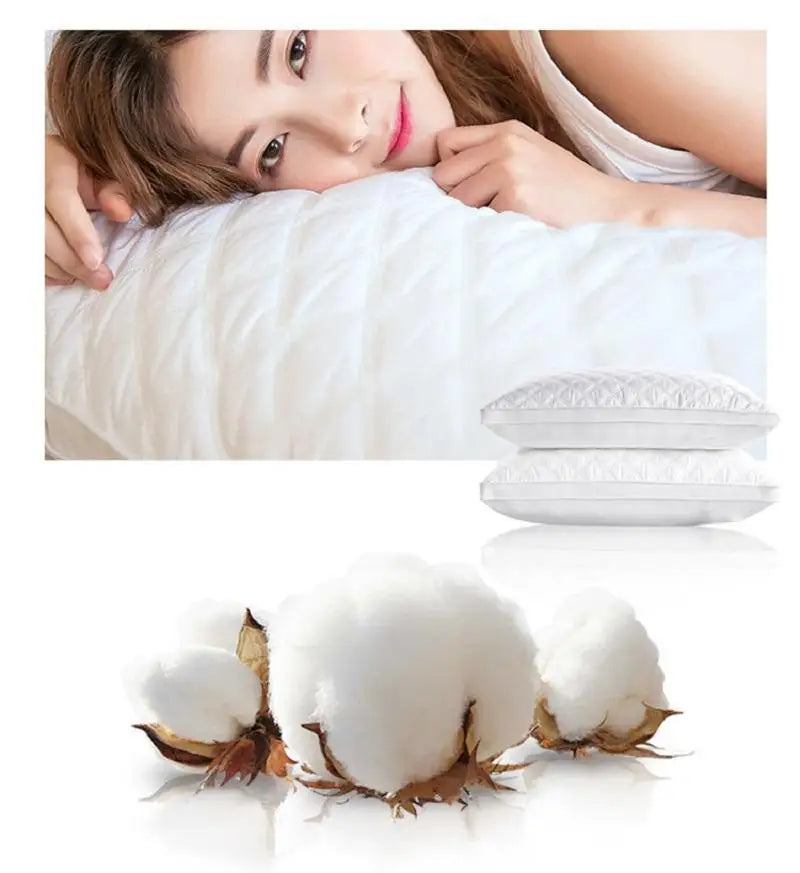 J7 White Soft Feather Fabric Pillow Sleep Pillow  Stretch Neck Pillow