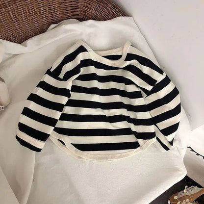 MiniAinis Spring Autumn New Girls Long Sleeve Striped Boys Cotton Hoodies