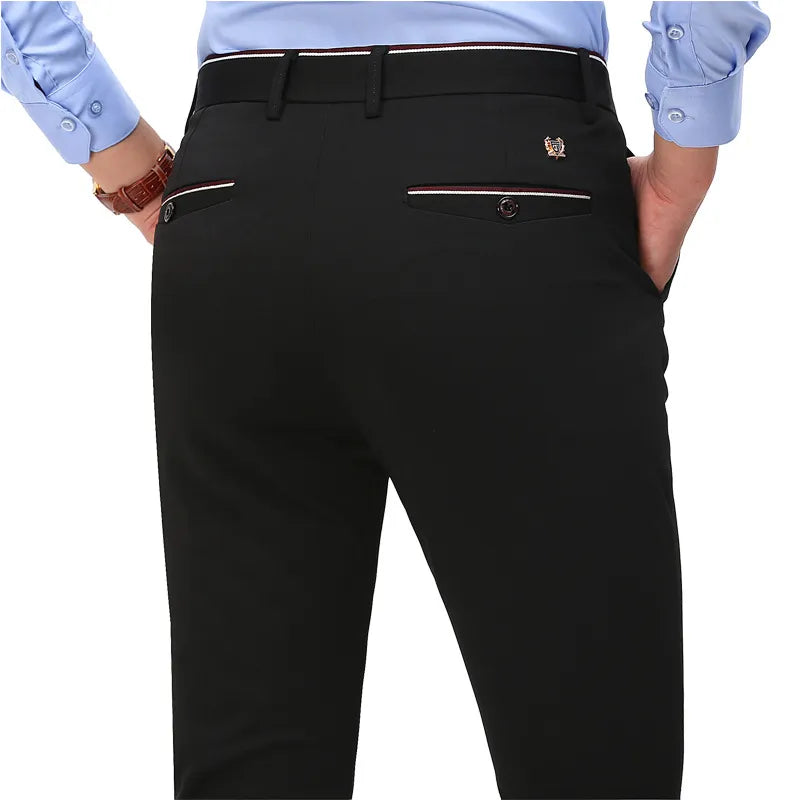 2022 Suit Pants Fashion Elegant Mens Dress Pants Solid Color Straight