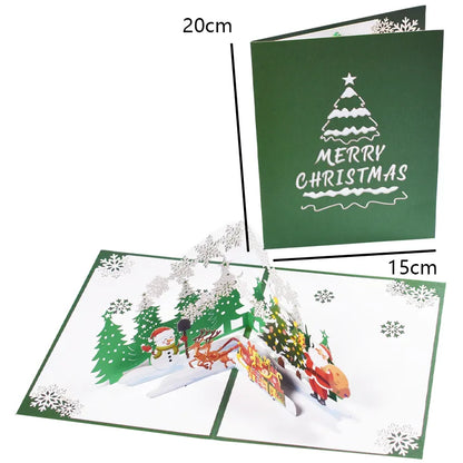 Merry Christmas Cards Christmas Tree Winter Gift Pop-Up Cards