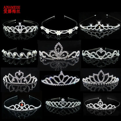 AINAMEISI Princess Crystal Tiaras and Crowns Headband Kid Girls Love Bridal