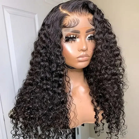 13x4 Kinky Curly Lace Front Human Hair Wigs Transparent Lace Frontal Wig