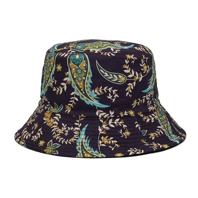 2024 New Summer Graffiti Bucket Hat for Women Men Skull Floral Outdoor Hat