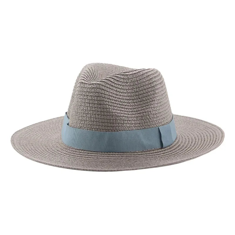 Hats for Women Bucket Sun Hats Ribbon Band Men Hat Straw Summer Panama Formal