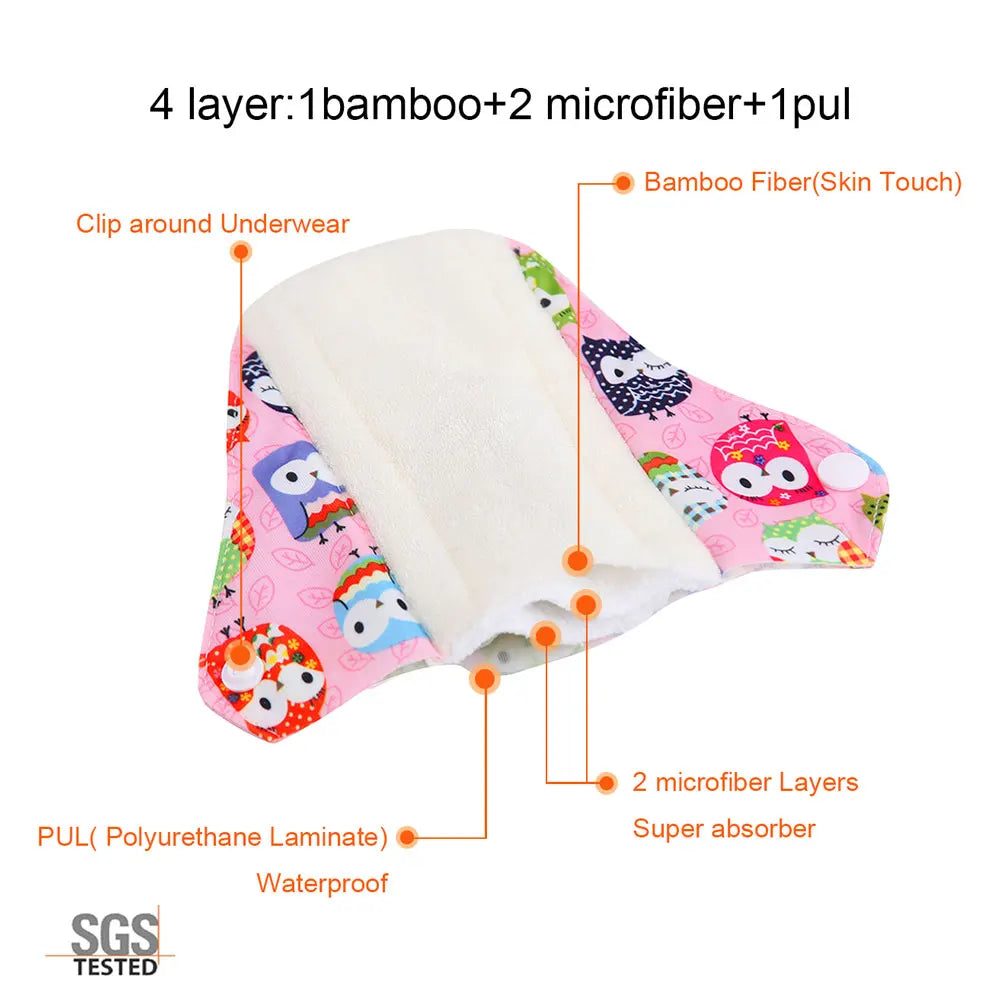 10pcs Reusable Washable Sanitary Pads Toallas Sanitaria Cloth Pad Character