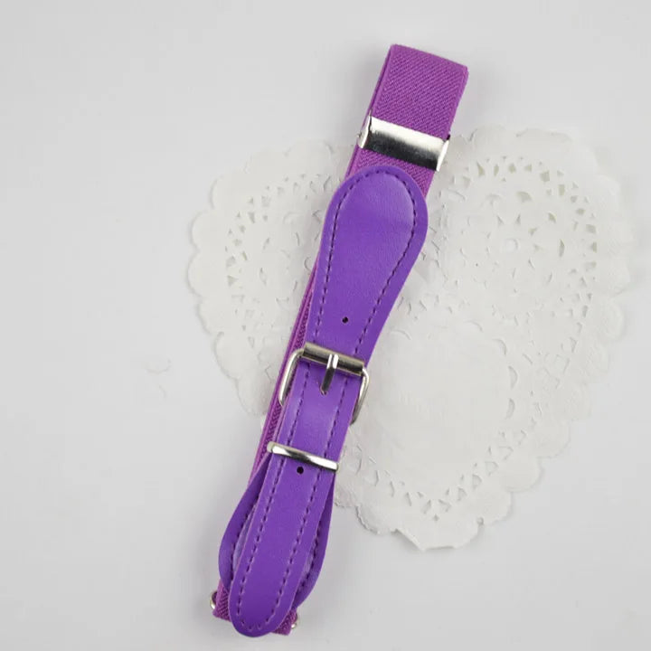 Fashion Children Candy Belt Girls/Boys Elastic Waist Belt Kids Pu Leather High