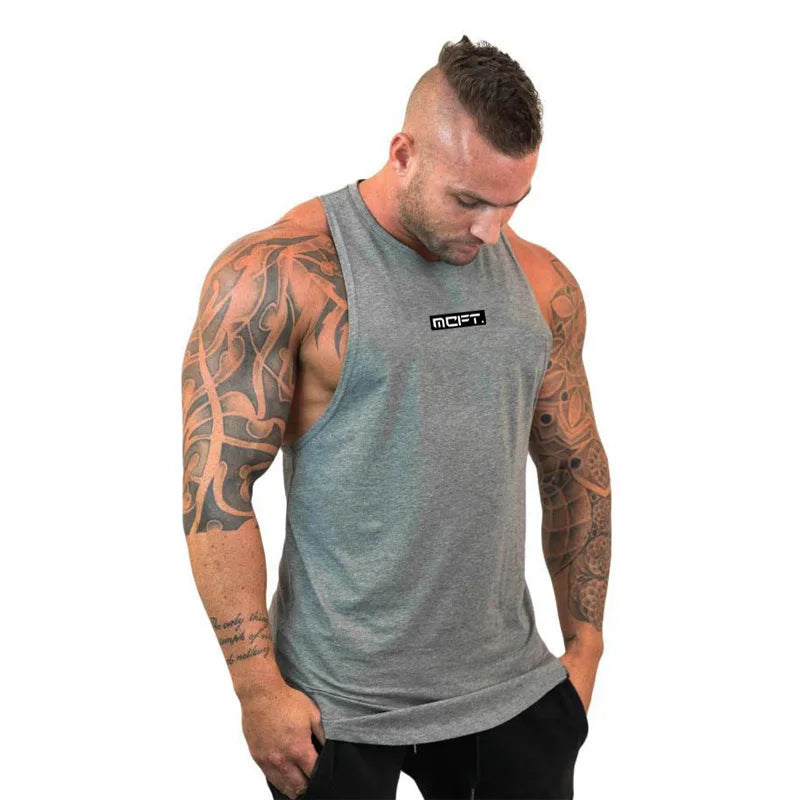 Gym Warriors Fashion Cotton Sleeveless Shirts Tank Top Men Fitness Shirt Mens