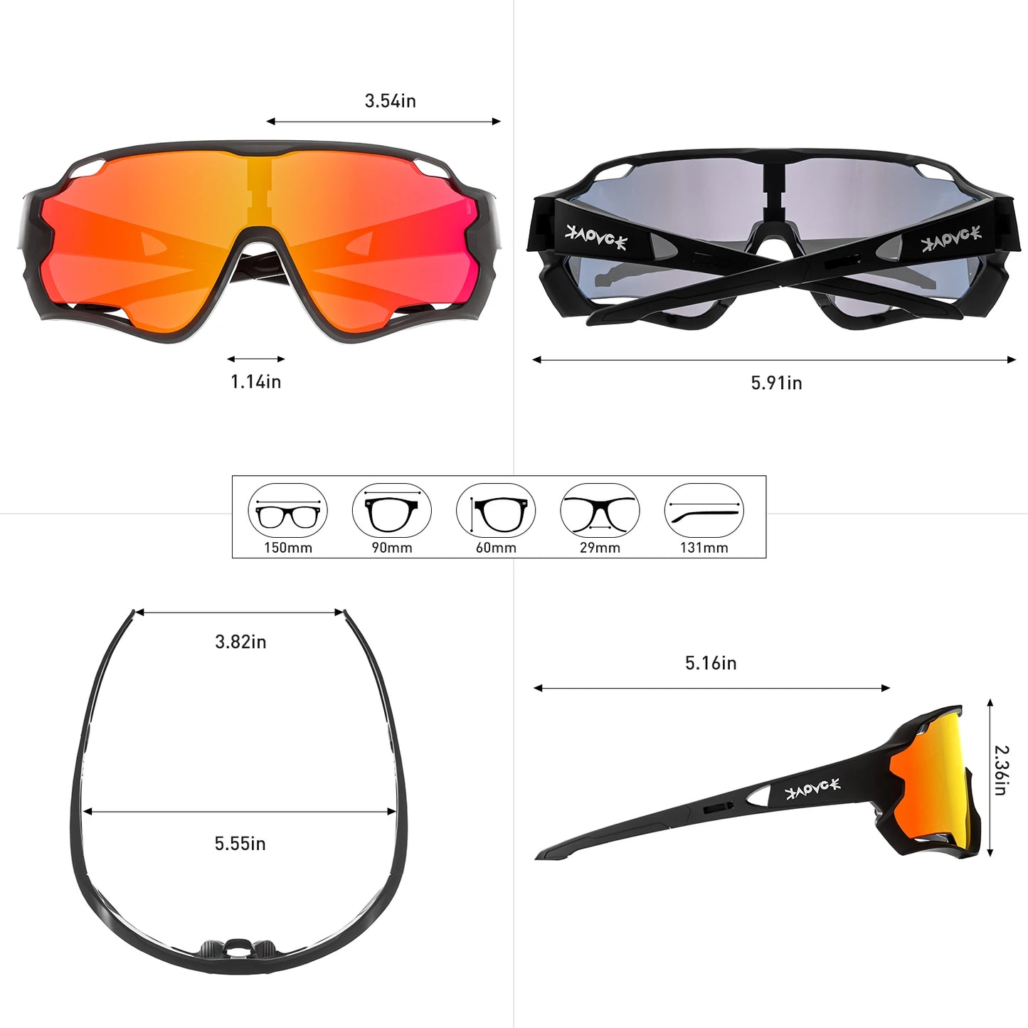 Cycling Glasses Men Sunglasses Bicycle Polaroid Photochromic 5 Lens Goggles