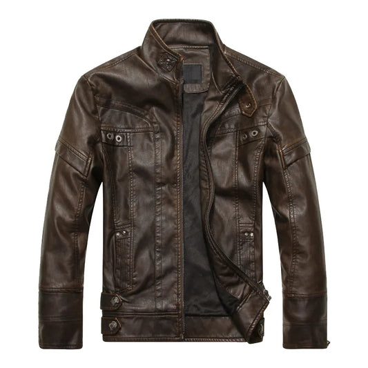 New Arrive Brand Motorcycle Leather Jacket Men Jaqueta De Couro Masculina Mens