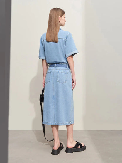 Amii Minimalism Dresses for Women 2024 Summer New Half