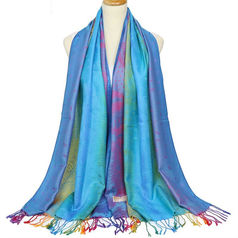 Fashion Jacquard Autumn and Winter Cotton Woman Scarf Pashmina Shawl Long