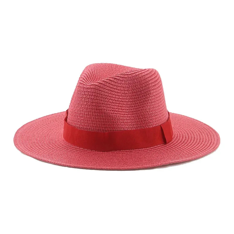 Hats for Women Bucket Sun Hats Ribbon Band Men Hat Straw Summer Panama Formal