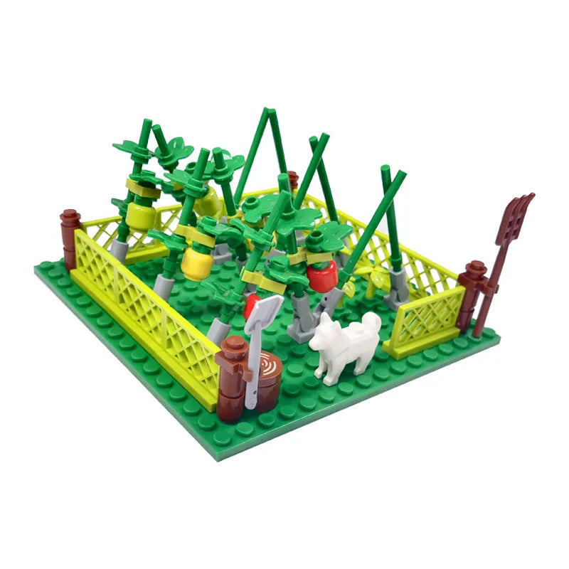 Farm Animals Trees Plants Building Blocks for Kids MOC Compatible