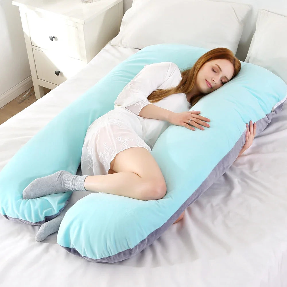 Soft Fleece Pregnant Pillow Gravida U Type Lumbar Pillow Multi Function Side