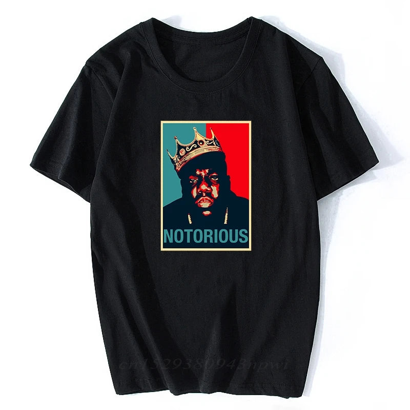 R.I.P Notorious Big Shirt Mens Short Sleeve Black Tshirt Hiphop Rock Biggie Smal