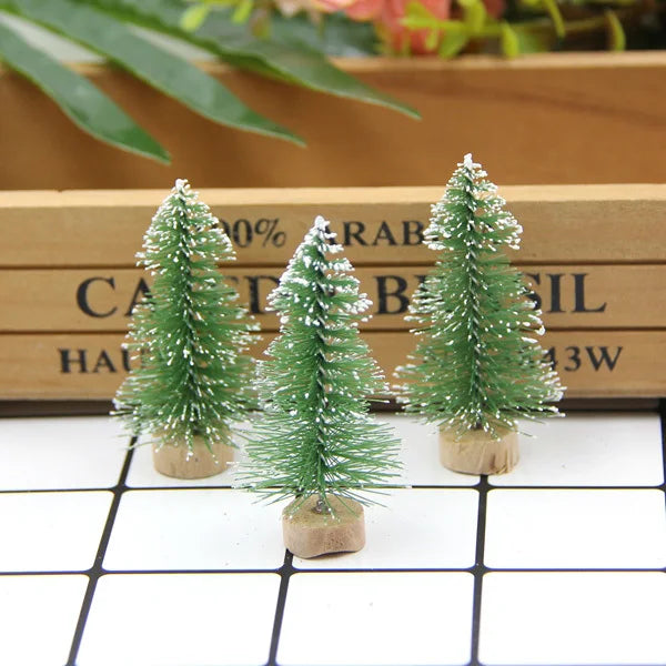 10pcs/Lot 65mm Christmas Trees Small Pine Trees Mini Trees Placed in the Desktop