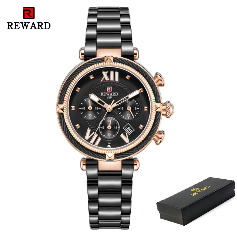 REWARD Luxury Fashion Women Watches Waterproof Casual Quartz Ladys