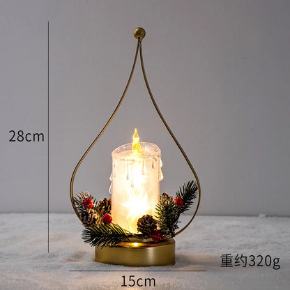 Glass Glowing Christmas Tree Decoration Night Light Ornaments Luminous New Year