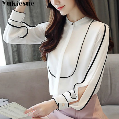 Long Sleeve OL Office Summer Women's Shirt Blouse for Women Blusas Womens Tops