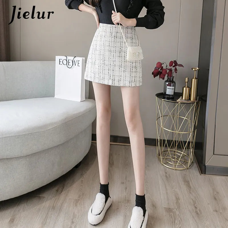 Women Skirt A-Line Slim High Waist Zipper Autumn Winter Black Mini Skirts Womens