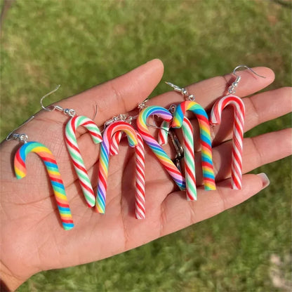 New Cute Candy Cane Earrings Christmas Earrings Christmas Gifts Holiday Jewelry