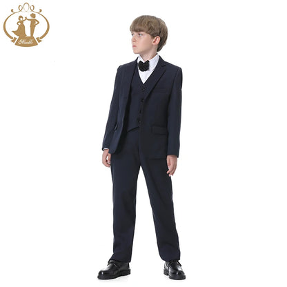 Spring Autumn Children's Formal Suit Set Flower Boys Wedding Party Performance