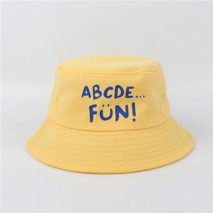 Spring Autumn Children's Bucket Hats Cartoon Letter Sun Hat Girls  Outdoor hat