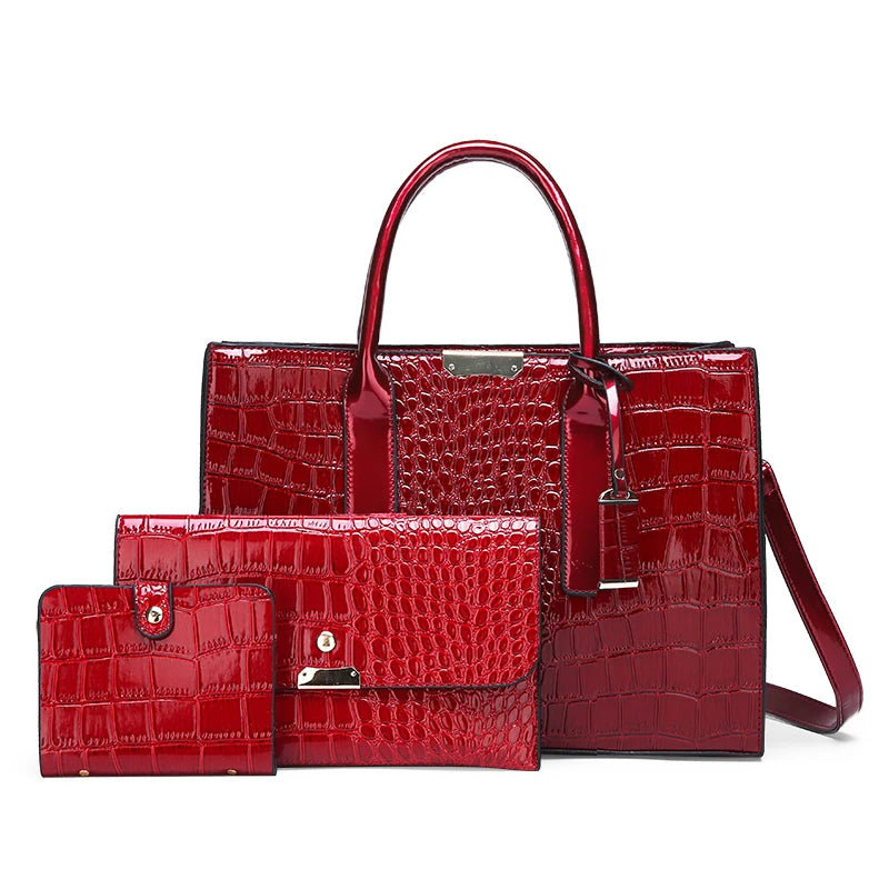 Luxury Womens Bags Designer Crocodile Pattern Shoulder Bag PU Leather