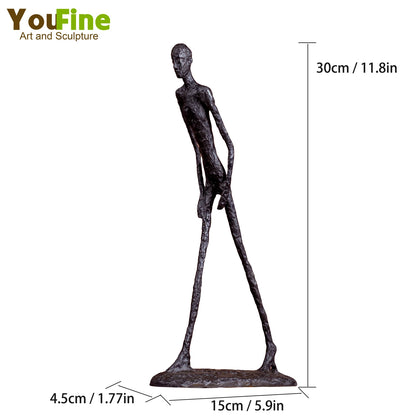 Real Bronze Walking Man Sculpture by Giacometti Inspiration Art Crafts