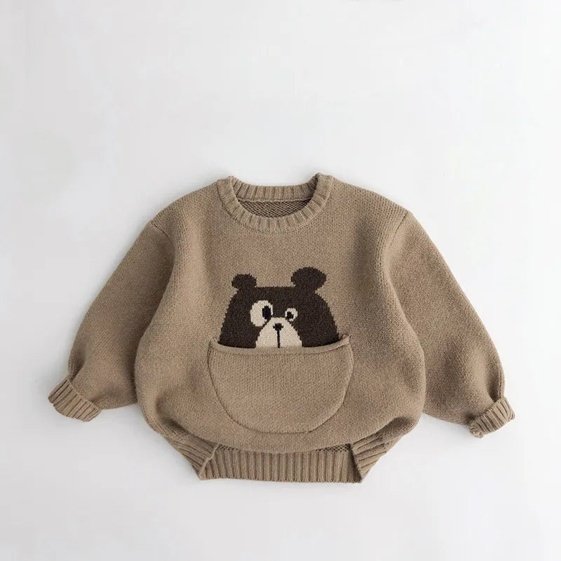 MILANCEL Kids Baby Clothes Sweaters Pullover Cartoon Boys Girls Knitwear Korean