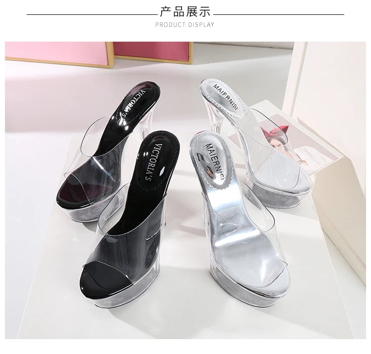 High Heel Slippers Stiletto Shoes Women High Quality Heels Lady Women Shoes