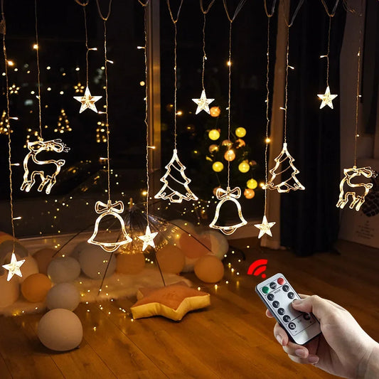 New Year Decor String Garland Curtain Light LED for 2025 New Year