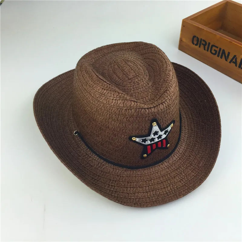 Outdoor Children's Jazz Cowboy Hat Summer Straw Hat Boys