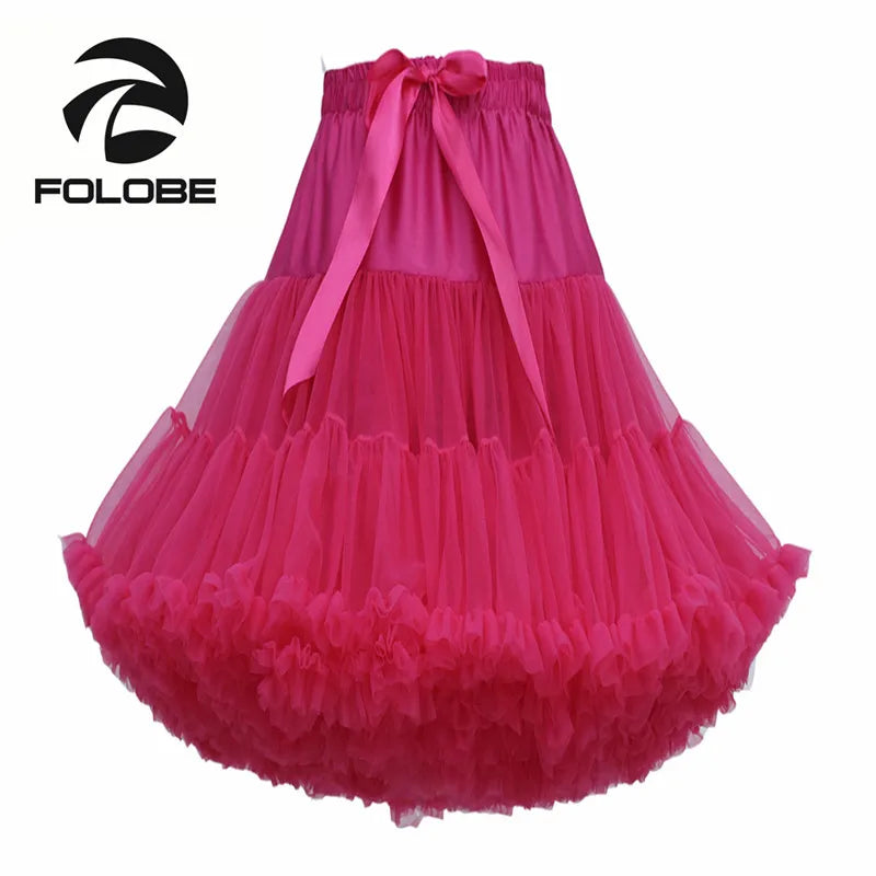 Net Yarn Tutu Skirt Boneless Petticoat Multi Color Fluffy 55cm Soft Tutu Skirts