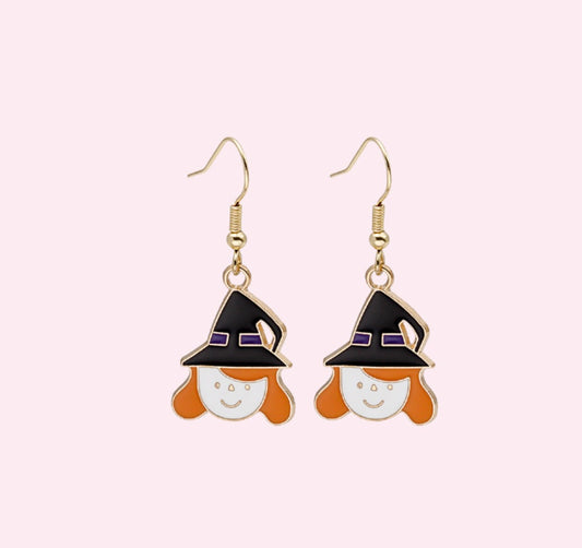 Pumpkin Earring, Minimalist Ghost Earrings, Halloween Gifts, Handmade Jewelry