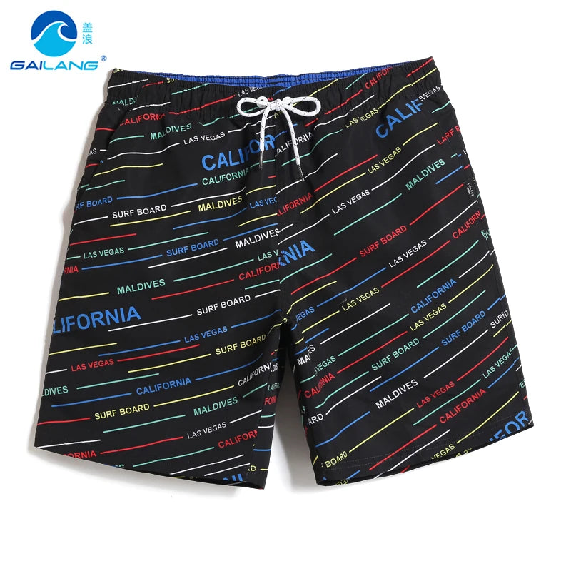 Gailang Brand Quick Drying Men's Beach Shorts Board Boxer Shorts Men Swimwear