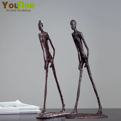 Real Bronze Walking Man Sculpture by Giacometti Inspiration Art Crafts