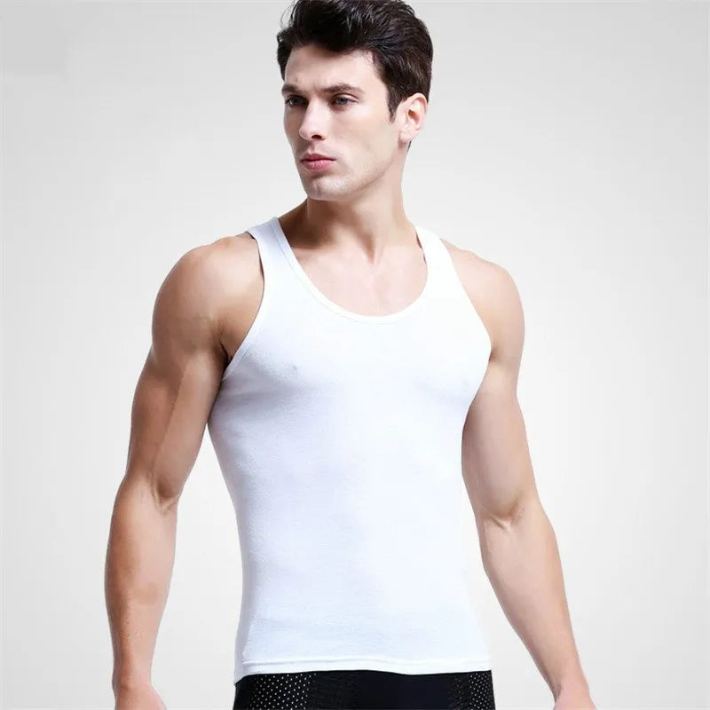 Man's Cotton Solid Seamless Underwear Brand Clothing Mens Sleeveless Tank Vest