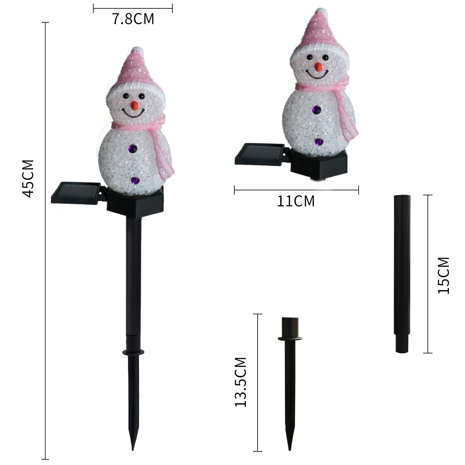 Solar Snowman Christmas Garden Lights Outdoors,Waterproof Solar Garden Lights