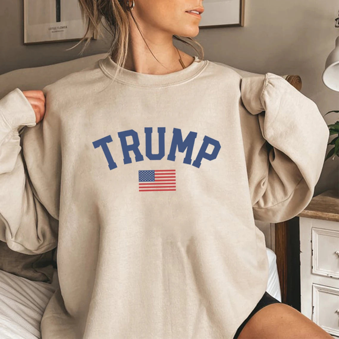 Trump Sweatshirt Trump 2024 Women Long Sleeve Sweatshirts