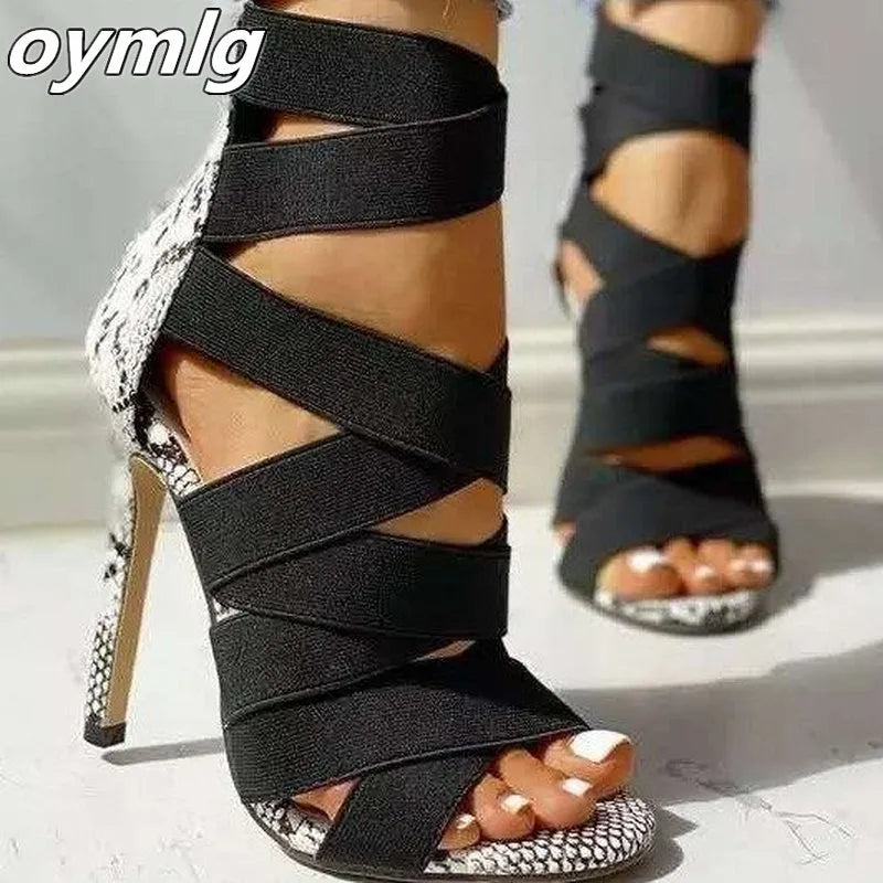 Women High Heels Gladiator Ankle Strap Sandals Summer Ladies Party Pumps Sandal