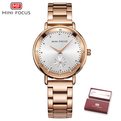 MINI FOCUS Rose Gold Watch Women Quartz Watches Ladies Top Brand