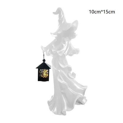 Flying Broomstick Witch Statue Retro Nordic Mysterious Magic Resin Home Decor