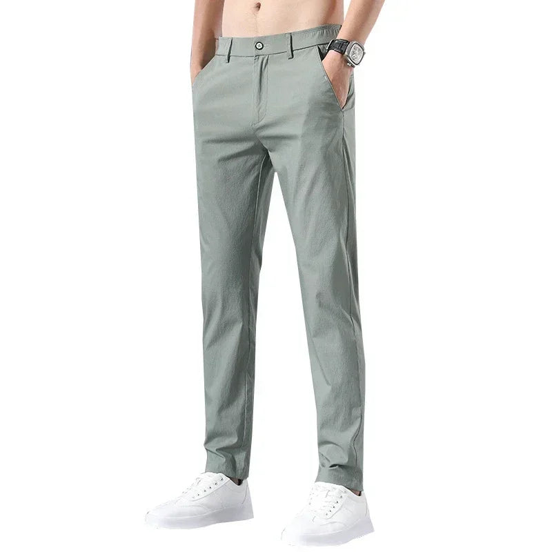 2022 Men's Thin Pants Solid Color Pants Smart Casual Business