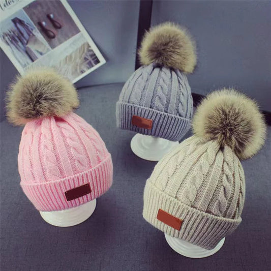 Baby Boy Hat Cute Pompom Baby Cap Beanie Autumn Winter Warm Knitted Children