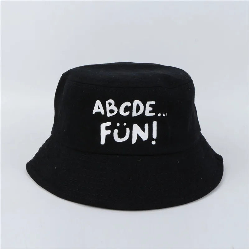 Spring Autumn Children's Bucket Hats Cartoon Letter Sun Hat Girls  Outdoor hat